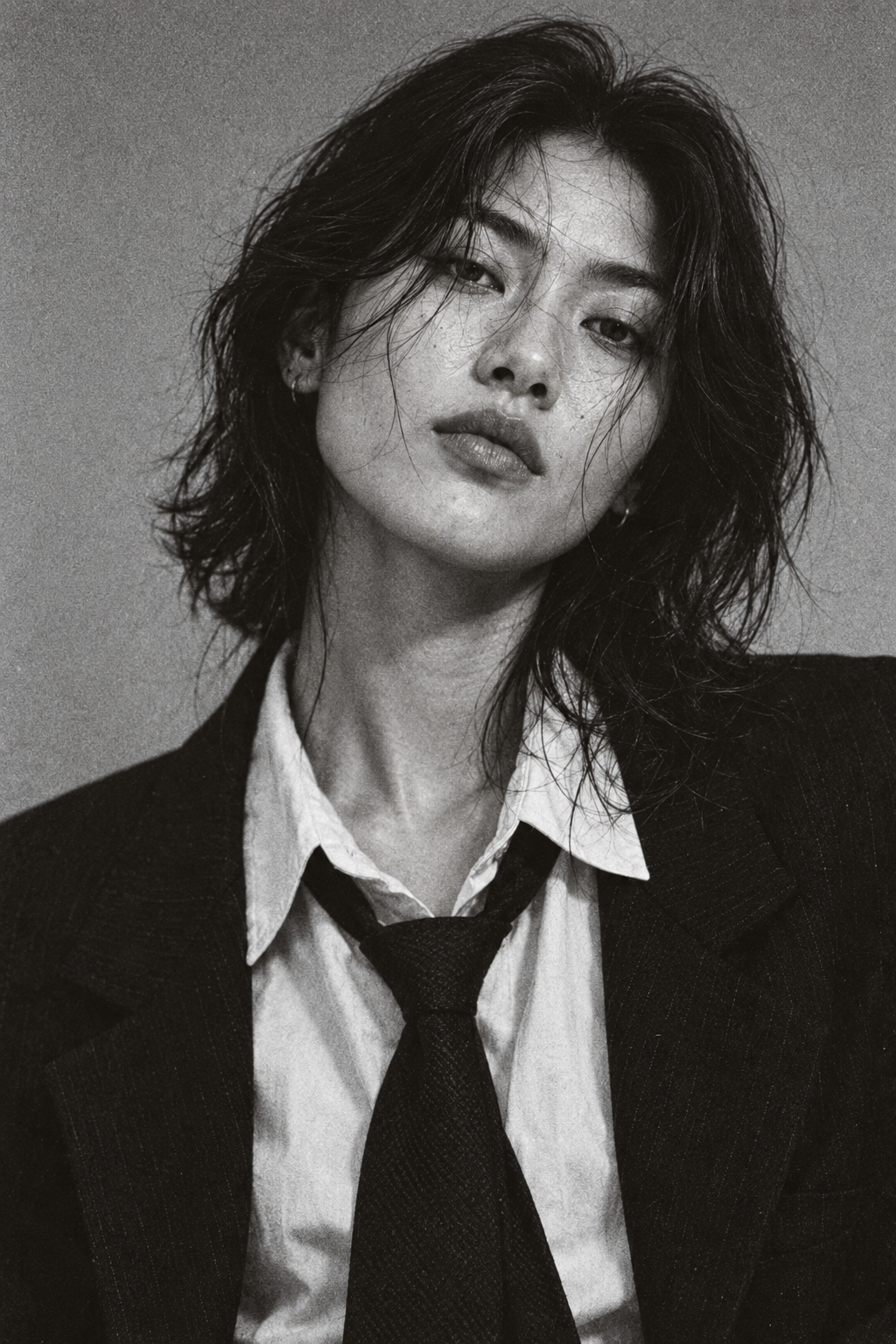black and white