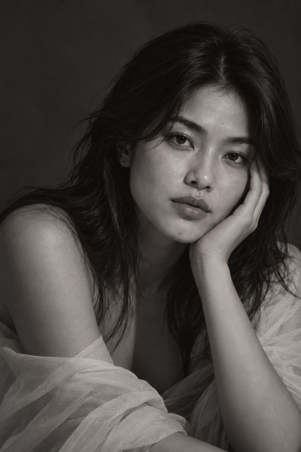 Moody Black & White Editorial Portrait